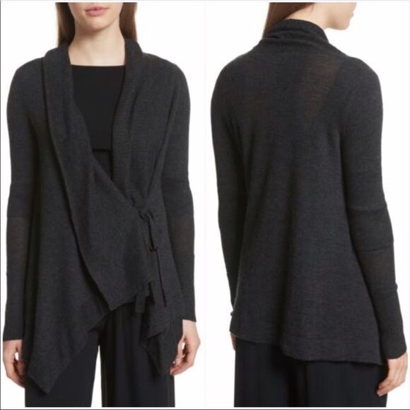 Vince Drape Charcoal Cardigan Size Small - Picture 1 of 8